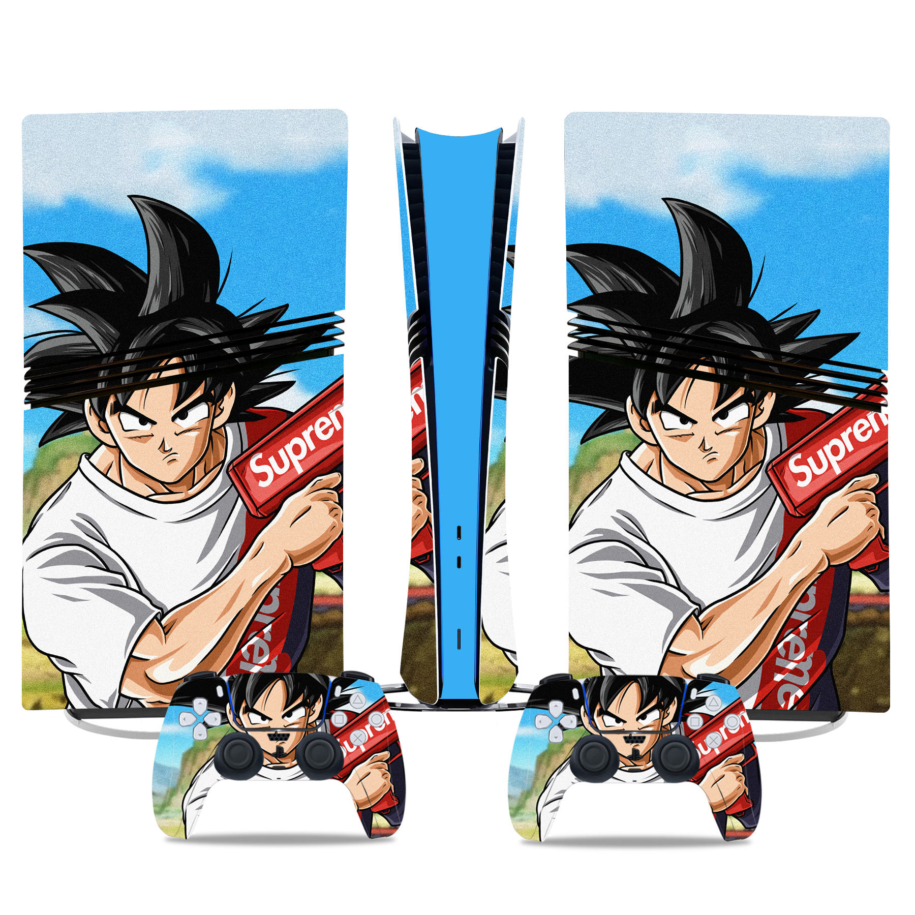 Supreme Style Goku PS5 Skin Sticker - Custom Anime Design For Console And Controllers - Image 2
