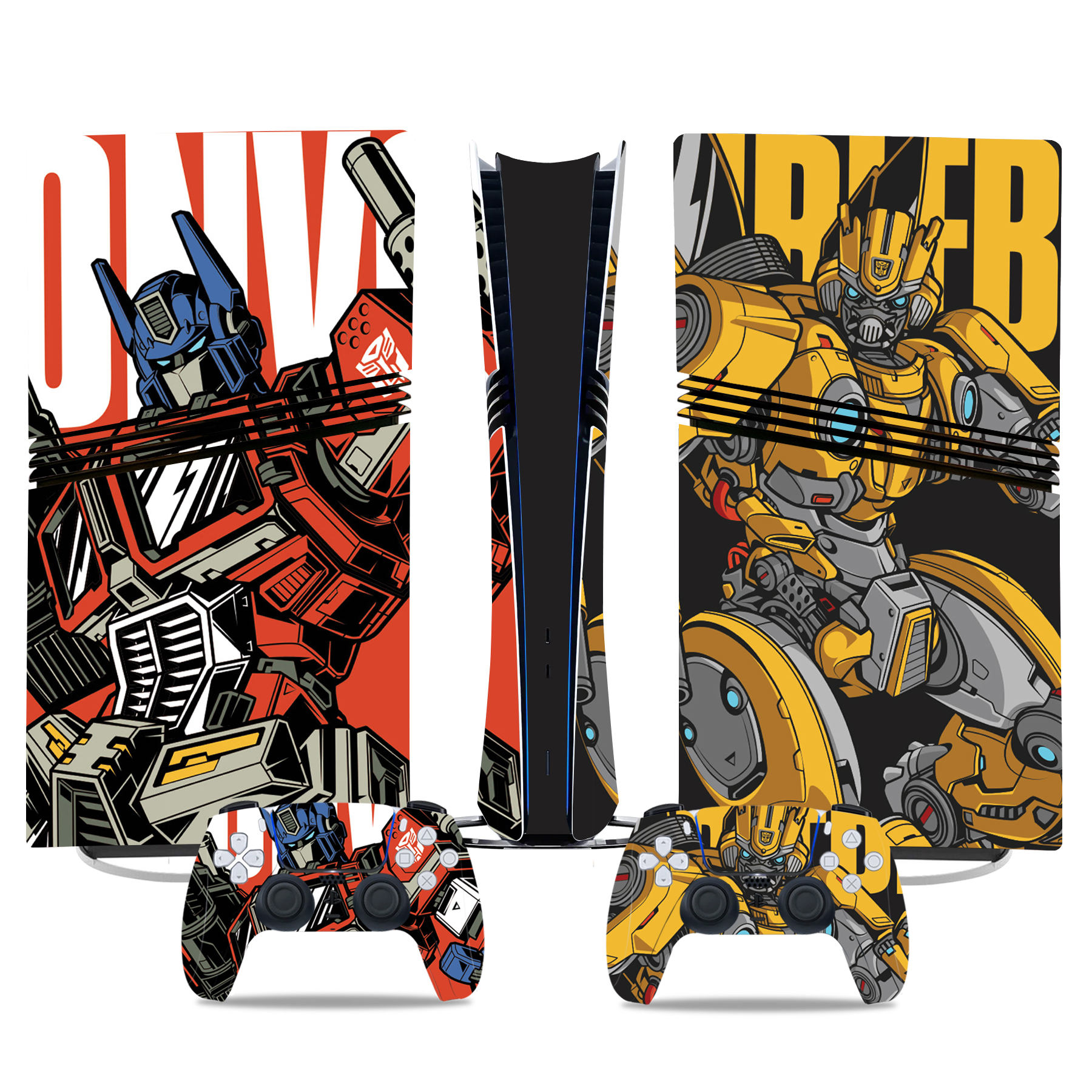Transformers PS5 Pro Skin Sticker – Optimus Prime & Bumblebee Design For Console And Controller - Image 2