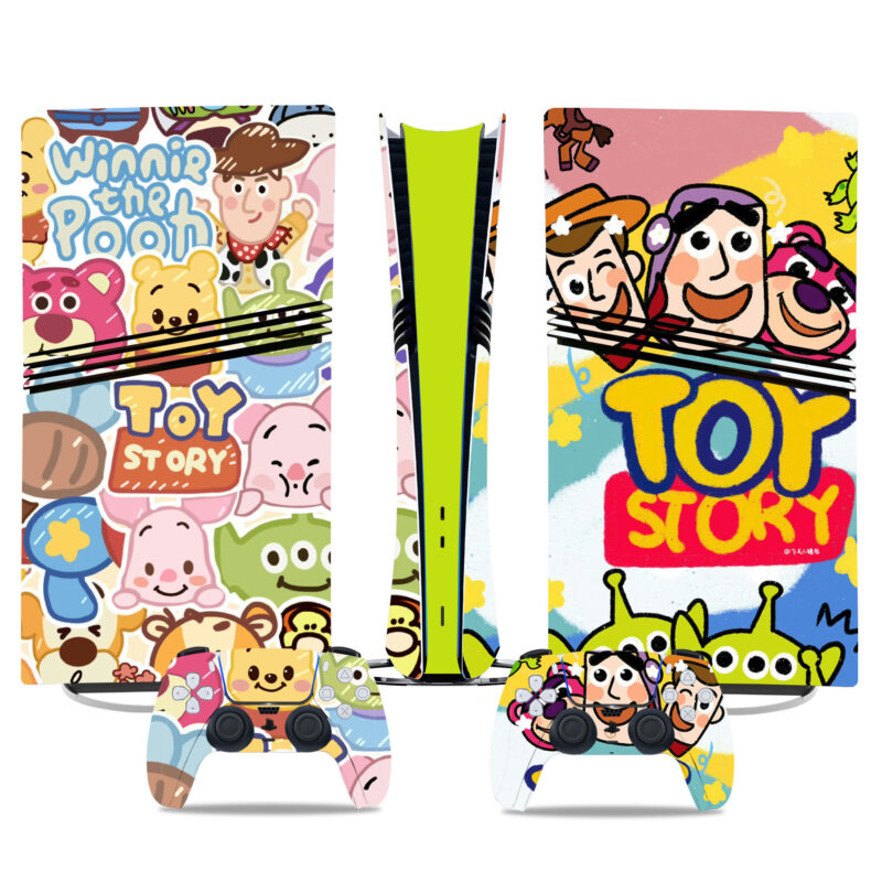 Toy Story & Winnie the Pooh PS5 Pro Skin Sticker – Vibrant Console & Controller Wrap - Image 3
