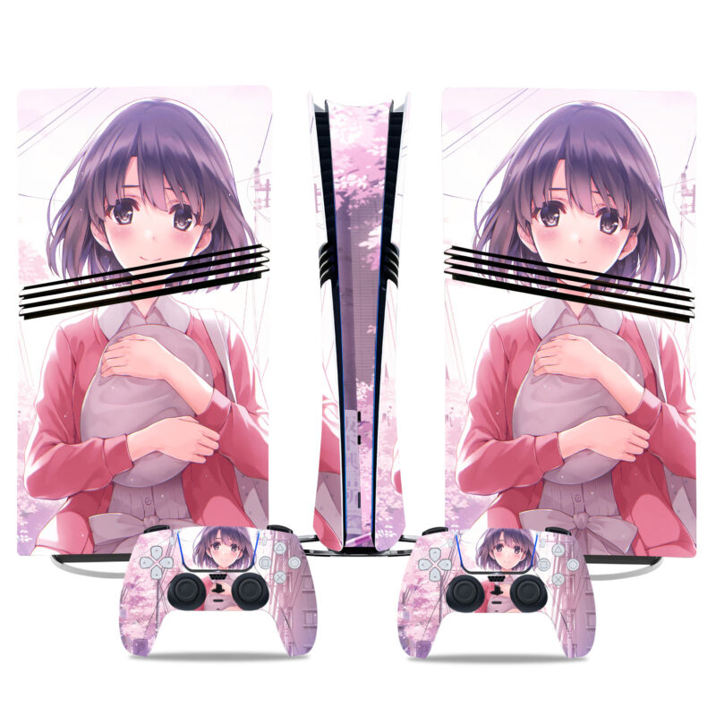 Saekano Megumi Kato PS5 Pro Skin Sticker – Stylish Anime-Inspired Console And Controller Wrap