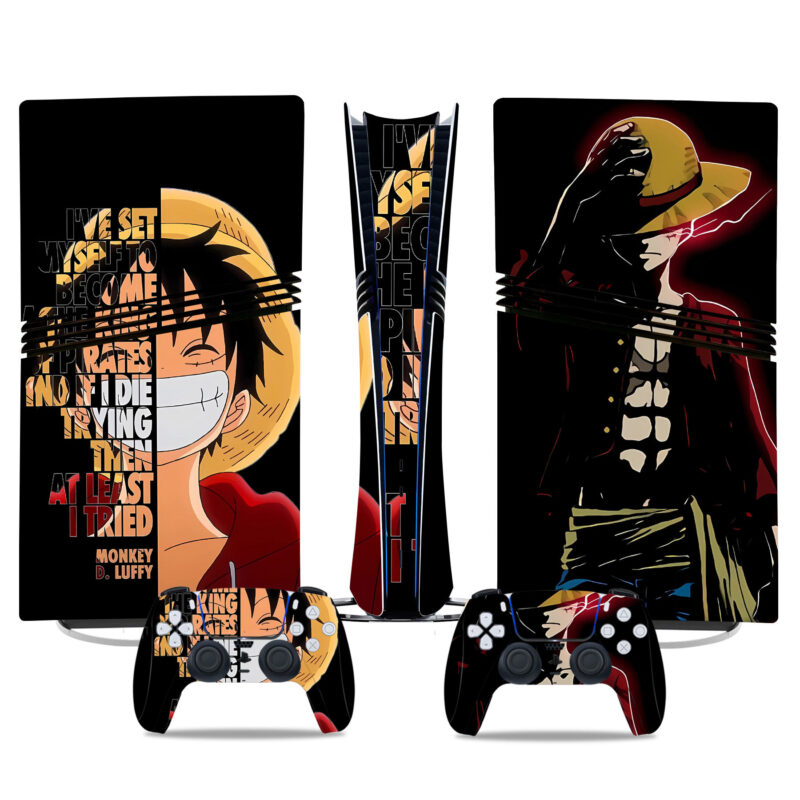 Epic One Piece Monkey D. Luffy PS5 Skin Sticker - Pirate King Anime Design For Console & Controller