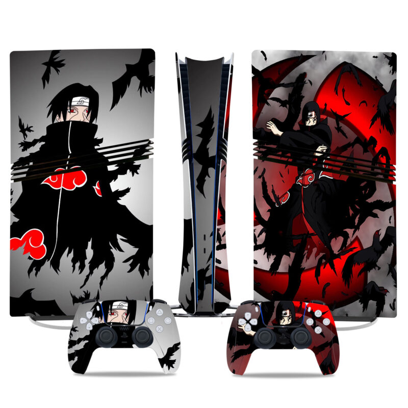 Naruto Itachi Uchiha PS5 Pro Skin Sticker - Stunning Anime Design For Console & Controller