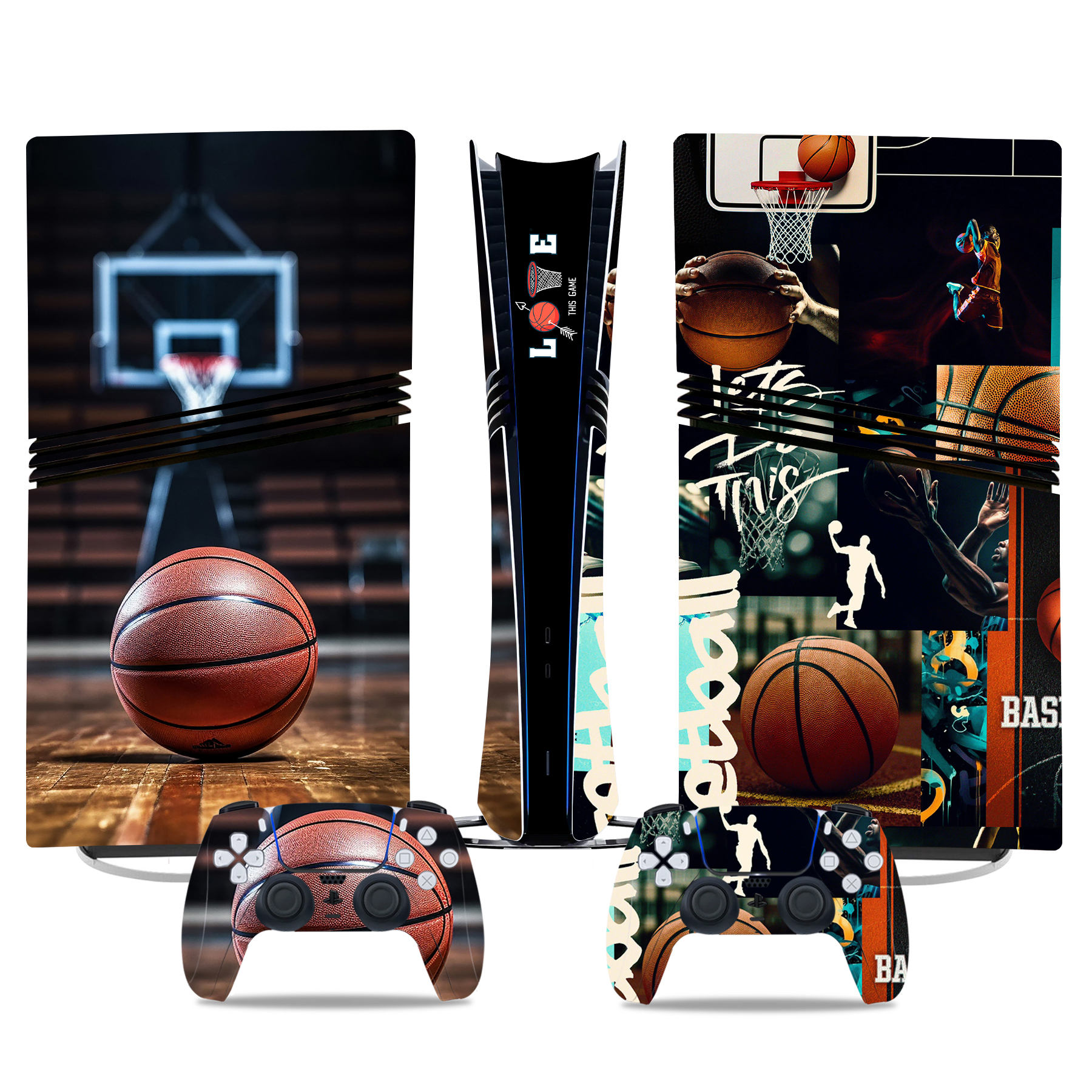 Dynamic Basketball PS5 Pro Skin Sticker – High-Quality Vinyl Wrap For Console & Controller - Image 3