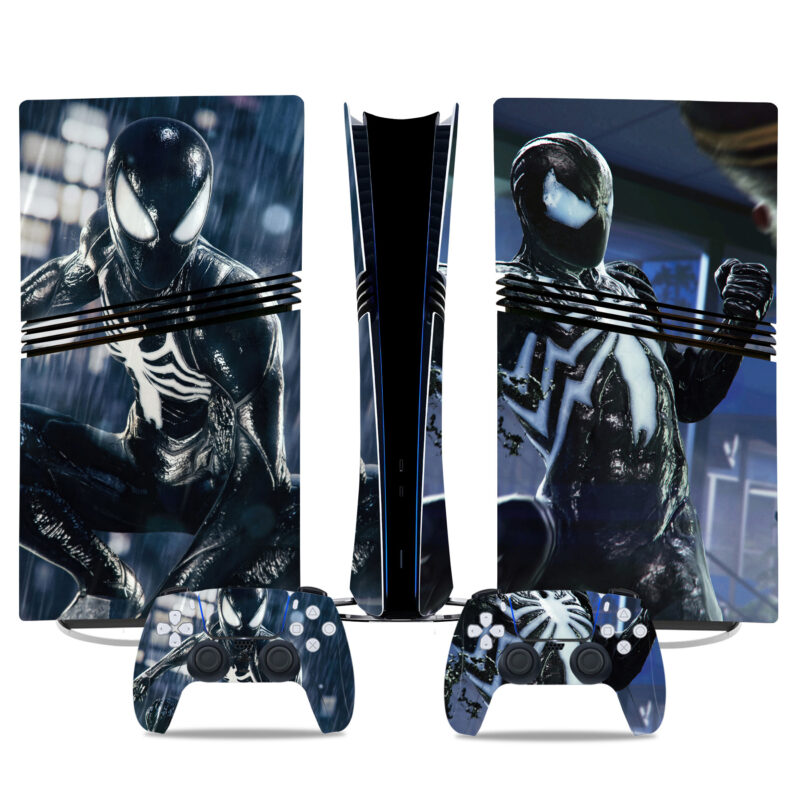 Spider-Man Themed PS5 Pro Skin Sticker With Matching Controller Decals For Gamers