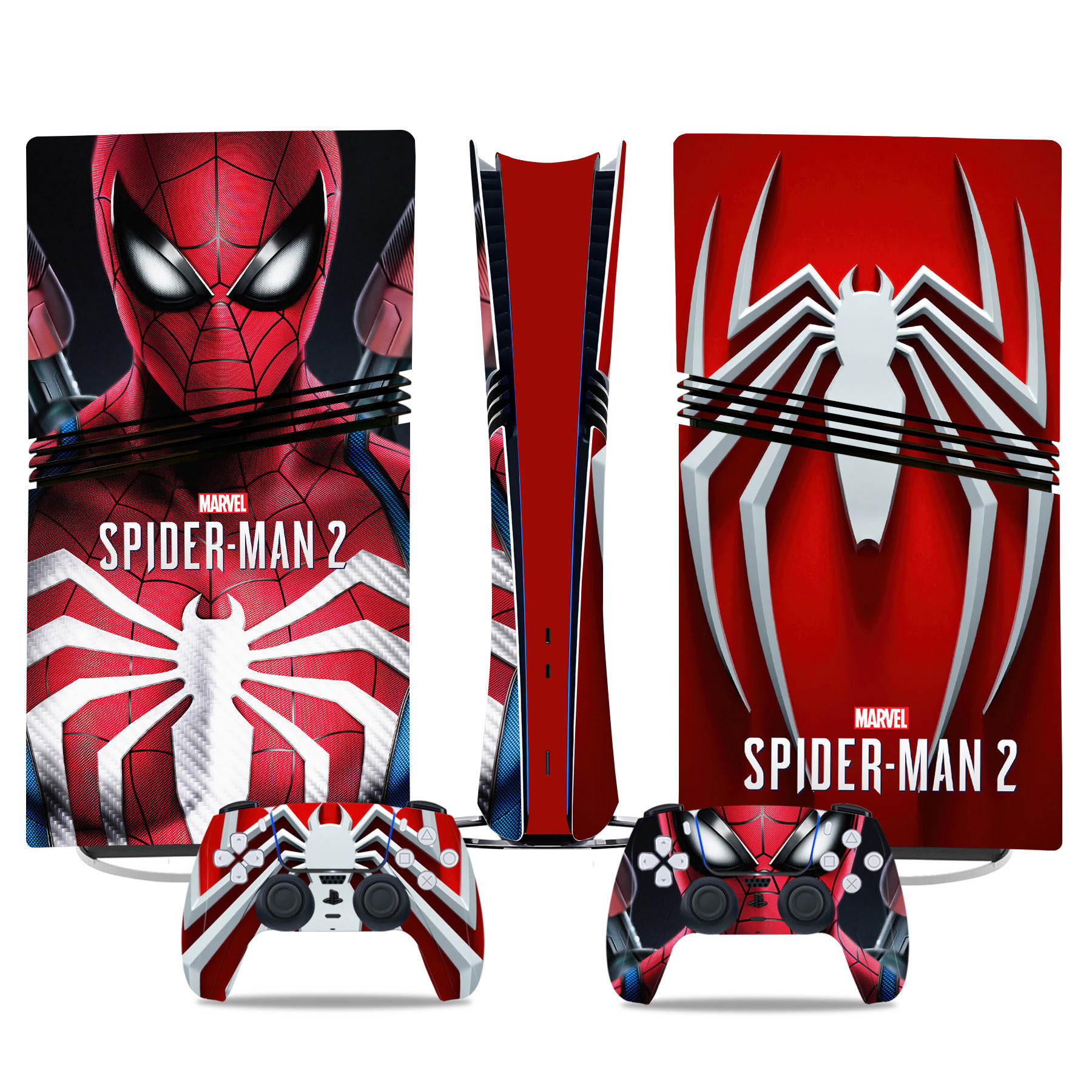 Marvel Spider-Man 2 PS5 Pro Skin Sticker - Vibrant Console And Controller Custom Wrap - Image 2