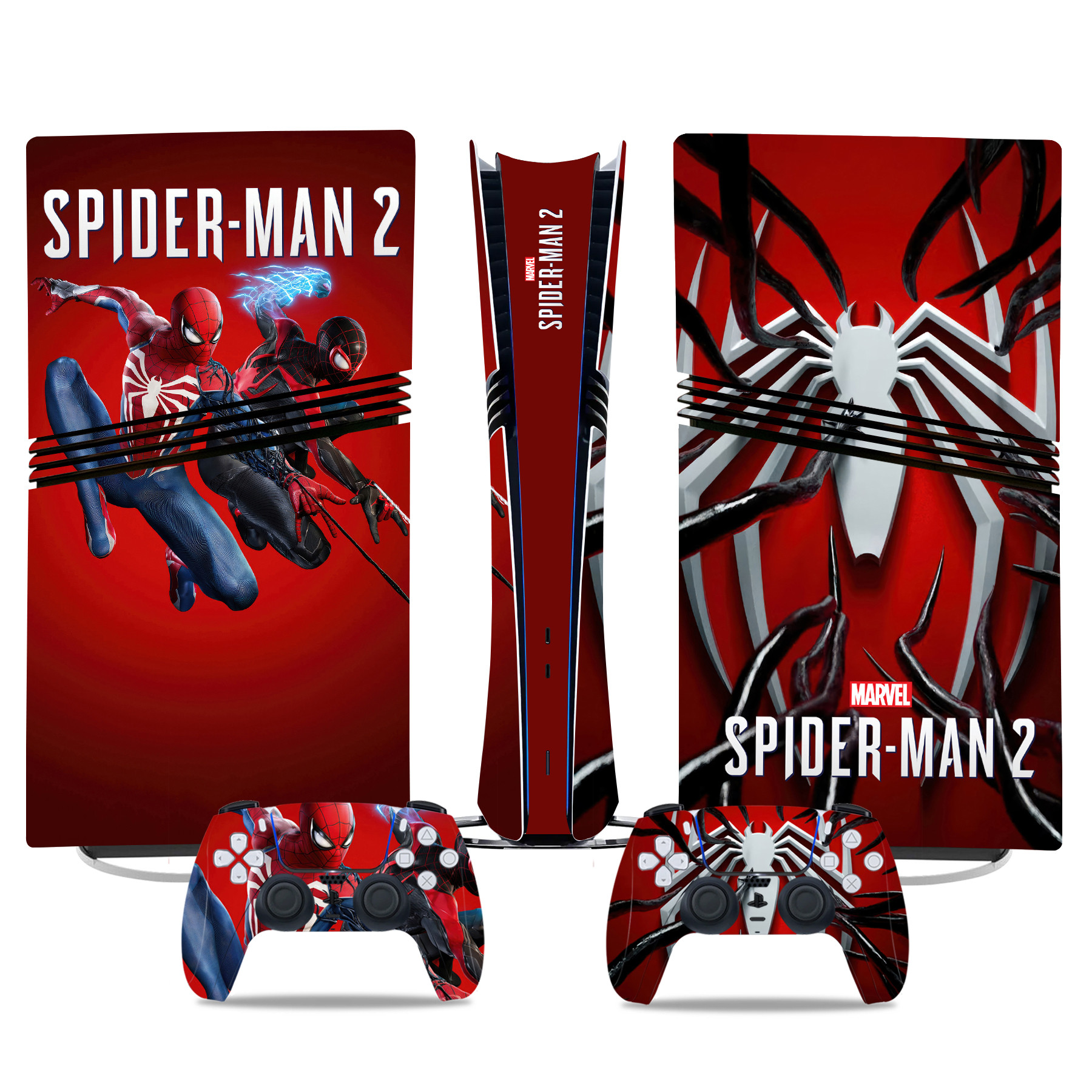 Marvel Spider-Man 2 PS5 Pro Skin Sticker - Premium Console And Controller Decal Set - Image 2