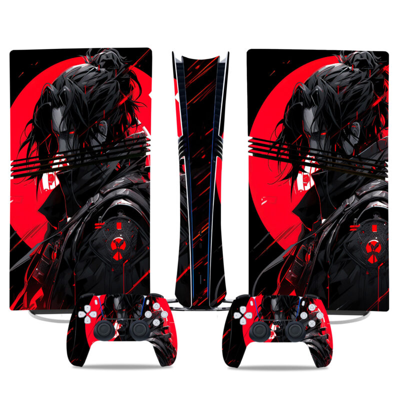 Itachi Uchiha PS5 Pro Skin Sticker – Epic Red And Black Anime Console Wrap Design