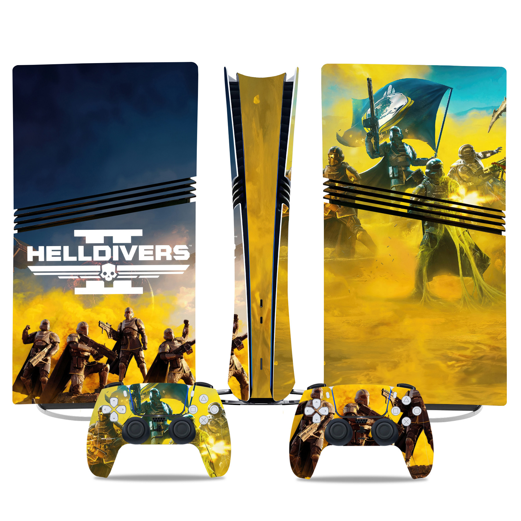 Helldivers 2 PS5 Pro Skin Sticker - Tactical Sci-Fi Design With Matching Controller Decals - Image 2