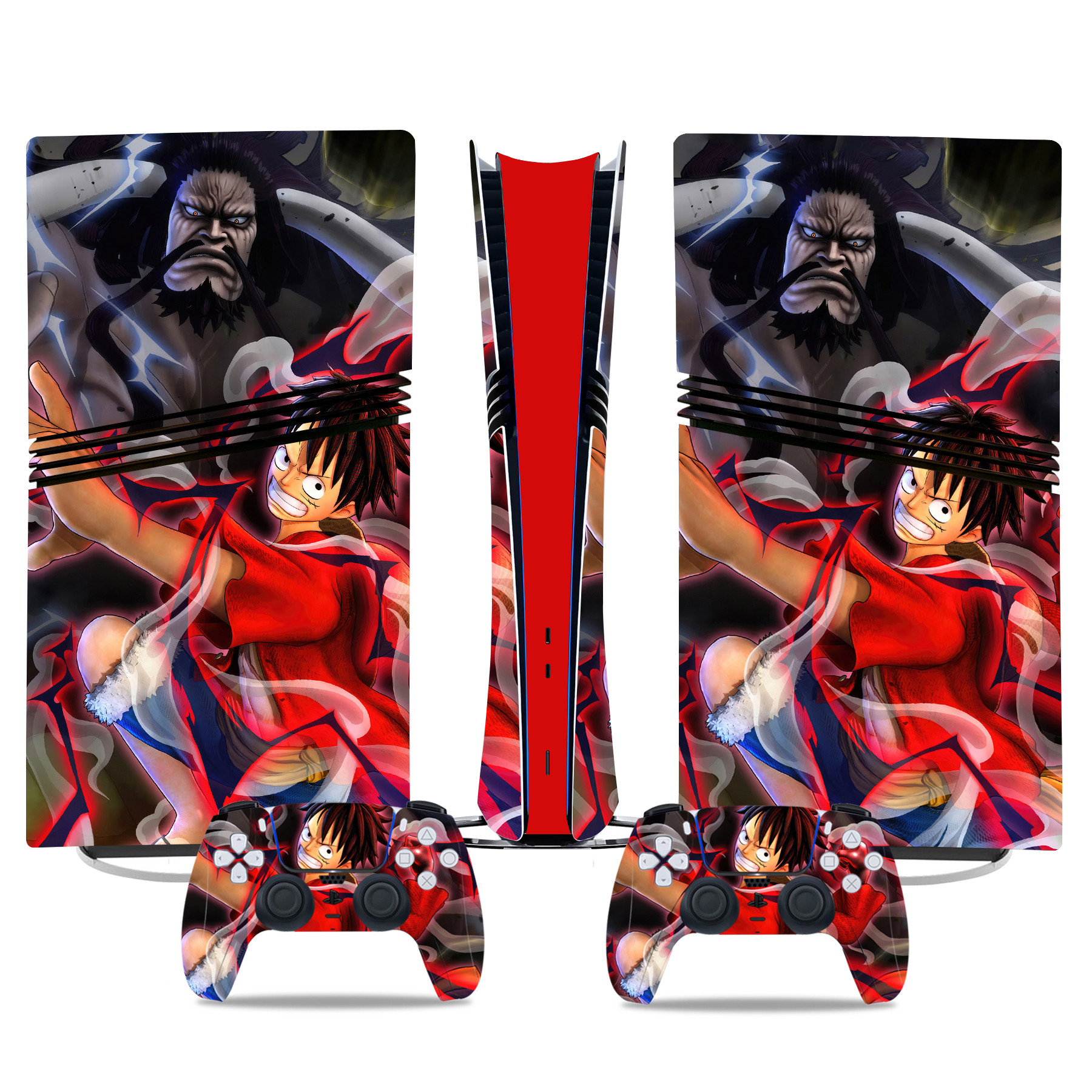 PS5 Pro Skin Sticker - Anime Luffy & Kaido Design - Custom Console & Controller Decal Wrap - Image 2