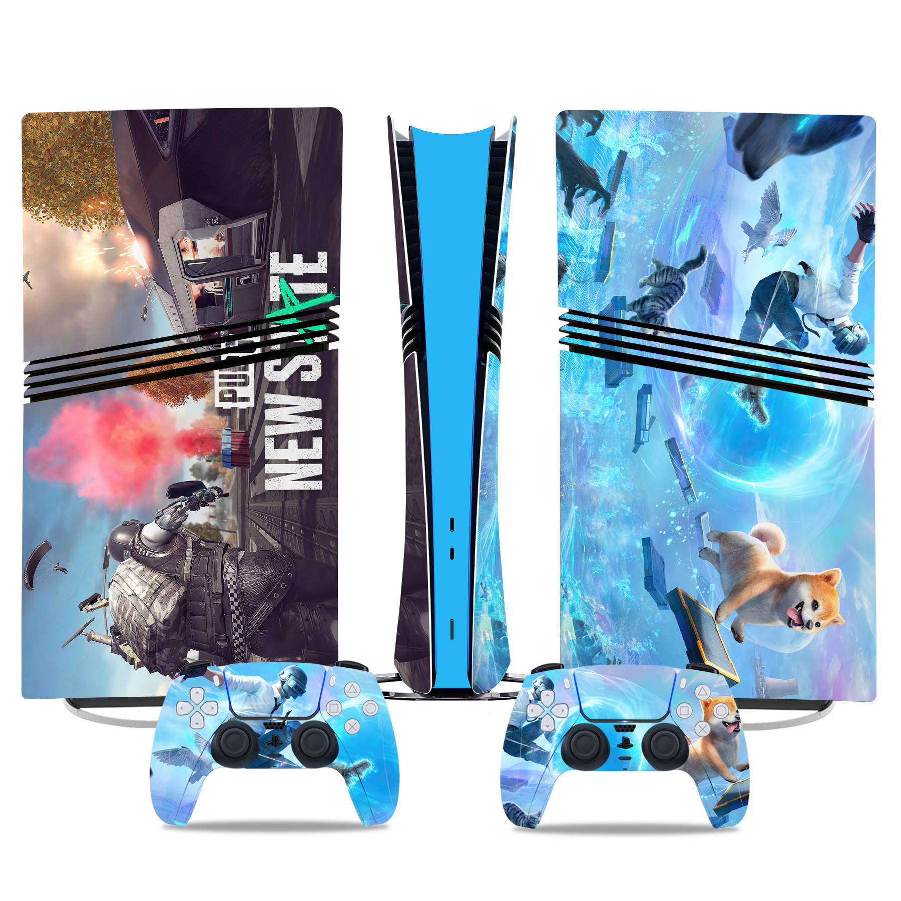 PUBG New State PS5 Pro Skin Sticker - Futuristic Gaming Console And Controller Custom Design - Image 2