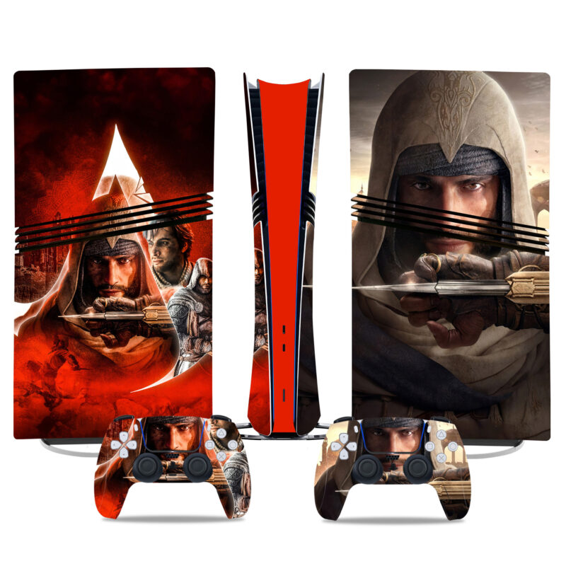 Assassin's Creed Themed PS5 Pro Skin Sticker With Matching Controller Decals - Premium Design - Image 2
