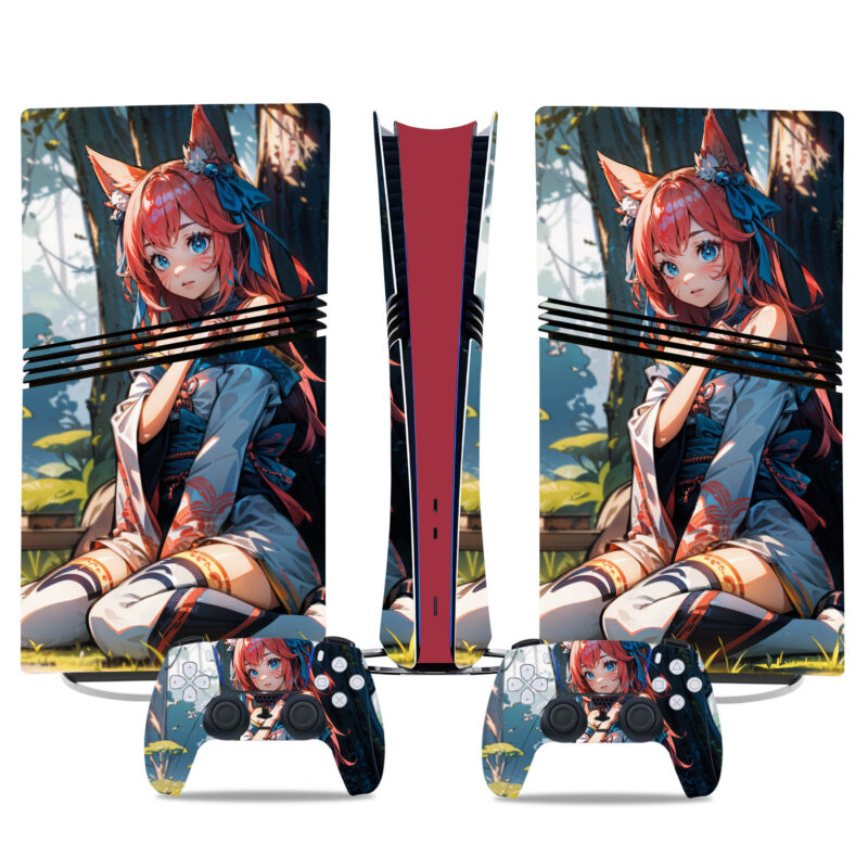 Vibrant League Of Legends Ahri PS5 Pro Skin Sticker – Stunning Console And Controller Design - Image 3