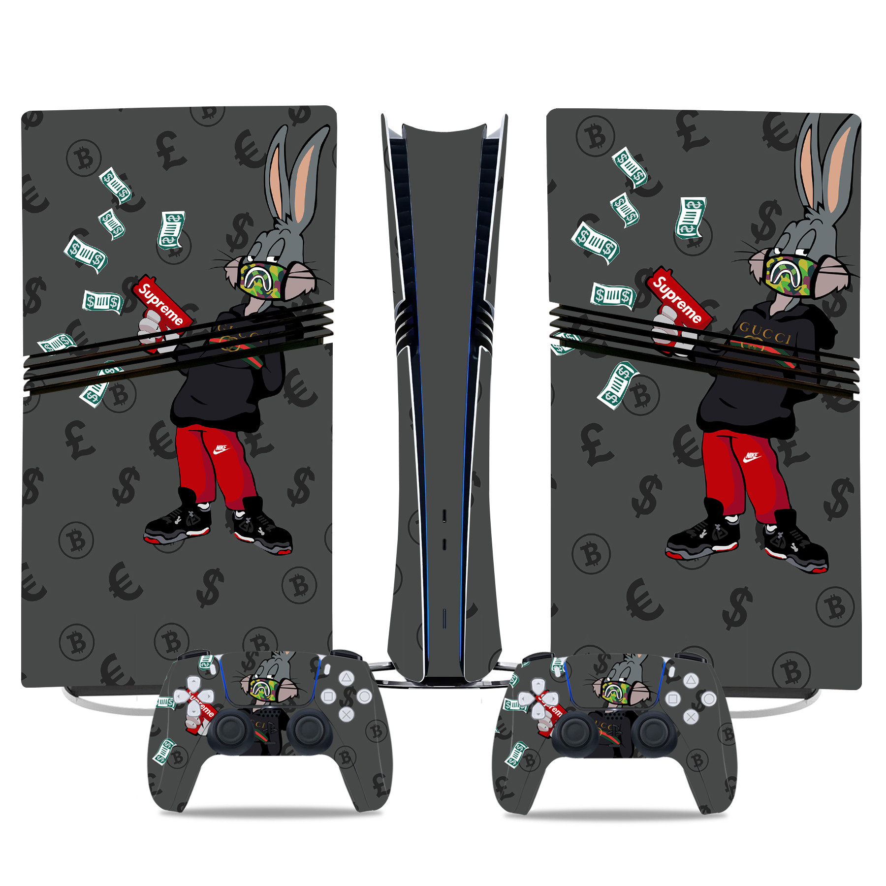 Luxury Streetwear Bugs Bunny PS5 Pro Skin Sticker – Supreme Design For Console & Controllers - Image 3