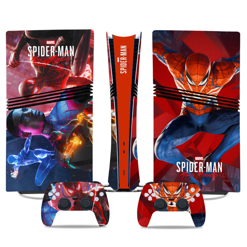 Dynamic Spider-Man: Miles Morales PS5 Pro Skin Sticker – Ultimate Gaming Design For Console And Controller