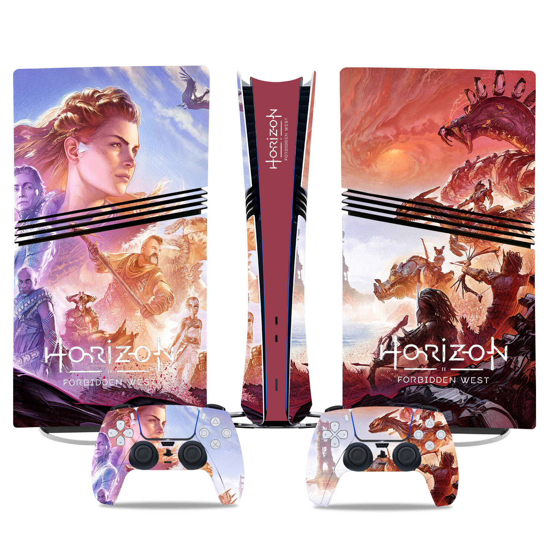 Stunning Horizon Forbidden West PS5 Pro Skin Sticker – Sleek Custom Console And Controller Wrap - Image 3