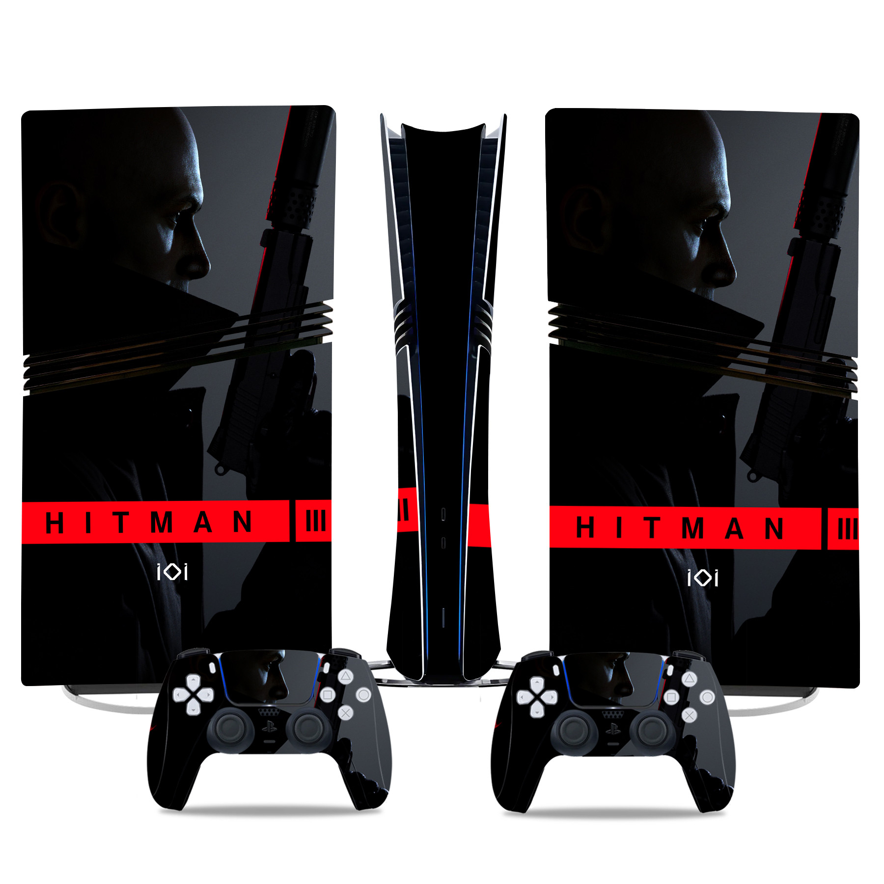 Hitman 3 PS5 Pro Skin Sticker – Sleek Black Design For Console And Controller - Image 3