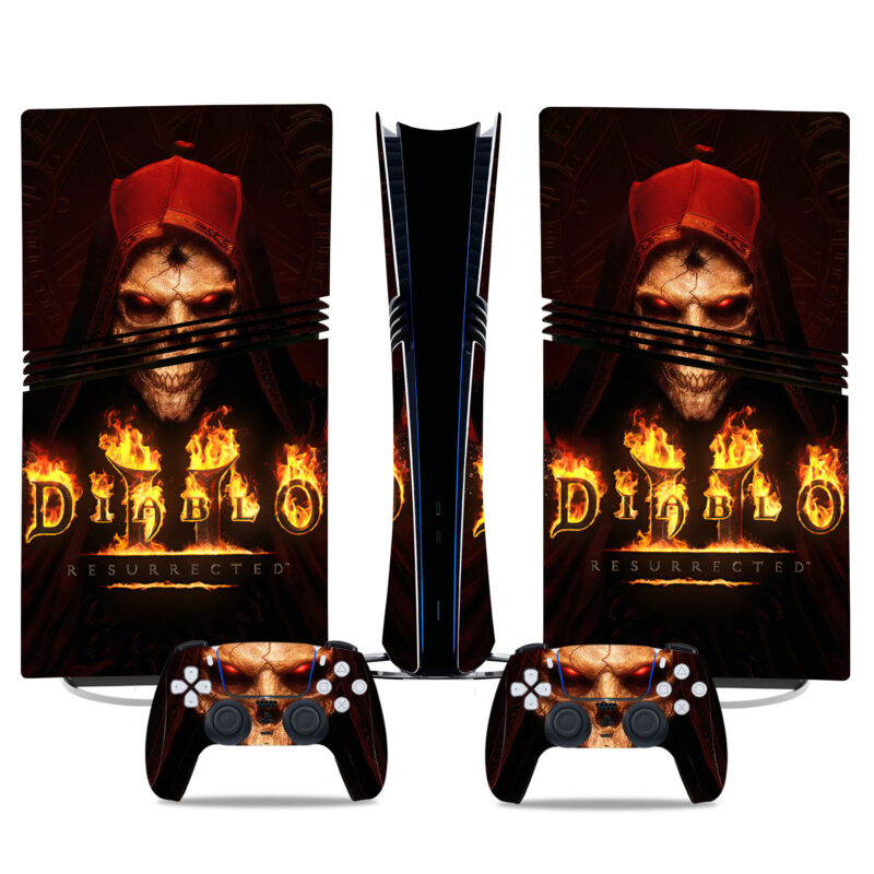 Diablo Resurrected PS5 Pro Skin Sticker Set With Matching Controller Wraps - Gaming Console Decal