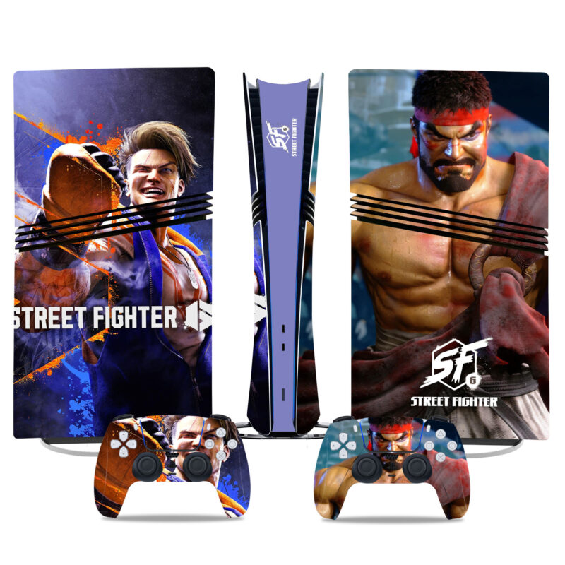 Street Fighter 6 PS5 Pro Skin Stickers - Stylish Console & Controller Protective Decals