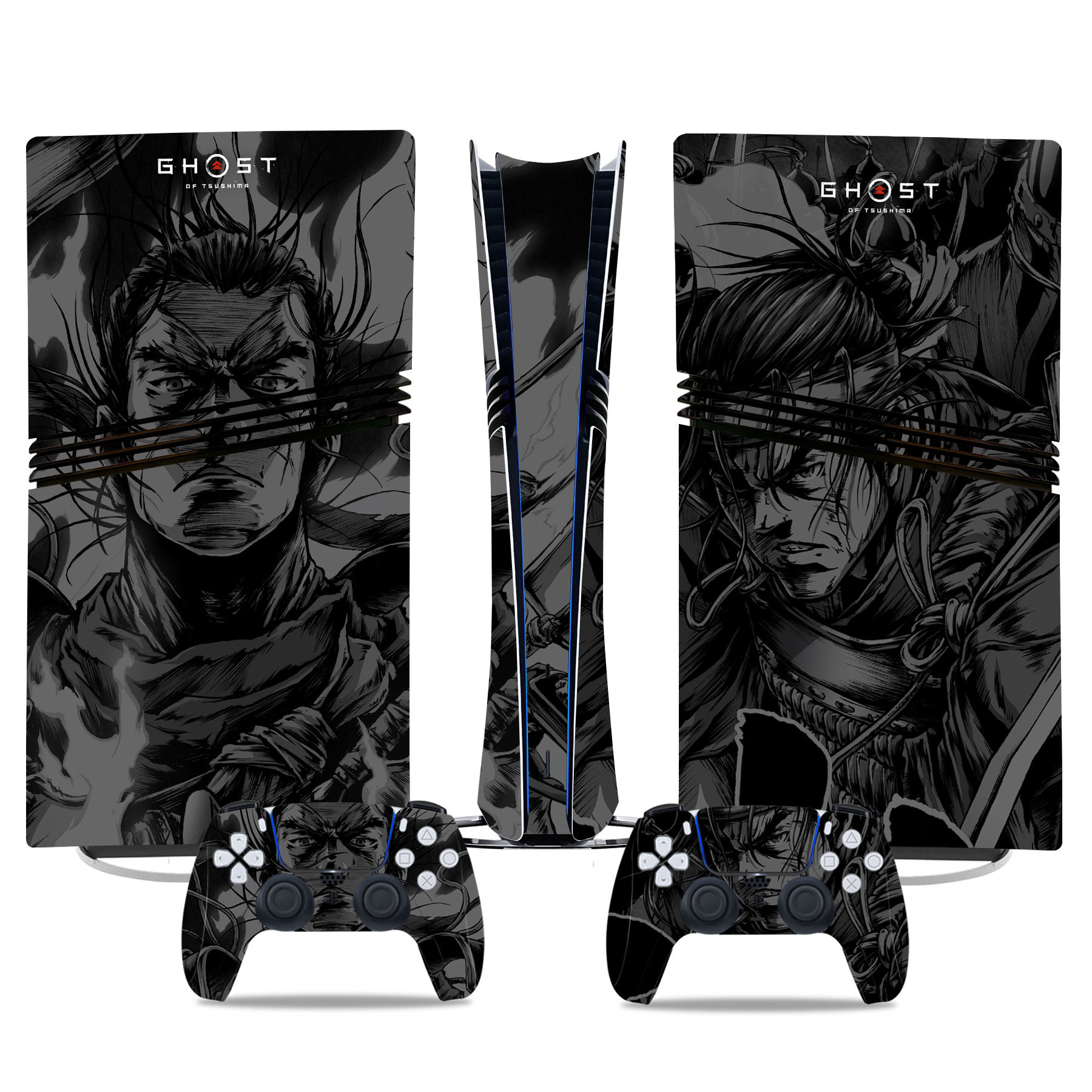 Ghost Samurai PS5 Pro Skin Sticker - Premium Console And Controller Custom Wrap Design - Image 2