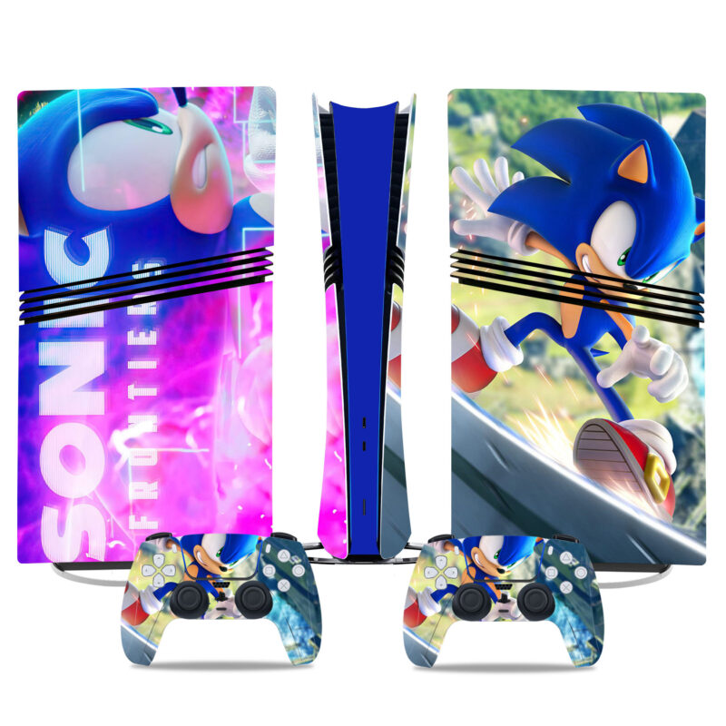 Sonic Frontiers PS5 Pro Skin Sticker - Vibrant Console And Controller Wrap For Sonic Fan