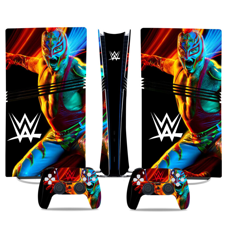 WWE Rey Mysterio PS5 Pro Skin Sticker - Custom Console And Controller Wrap For Wrestling Fans