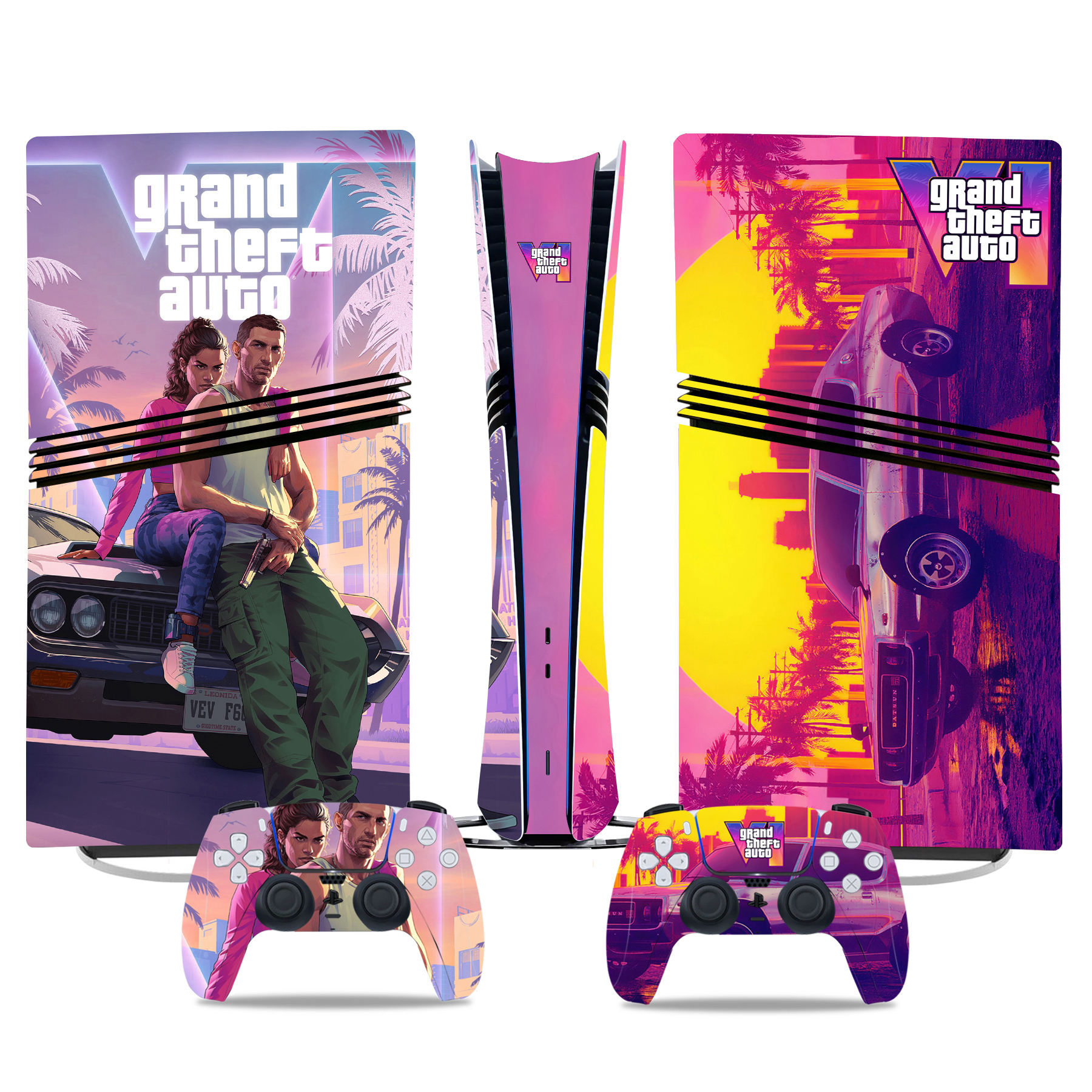 Grand Theft Auto PS5 Pro Skin Sticker - Stylish Console And Controller Wrap For GTA Fans - Image 2