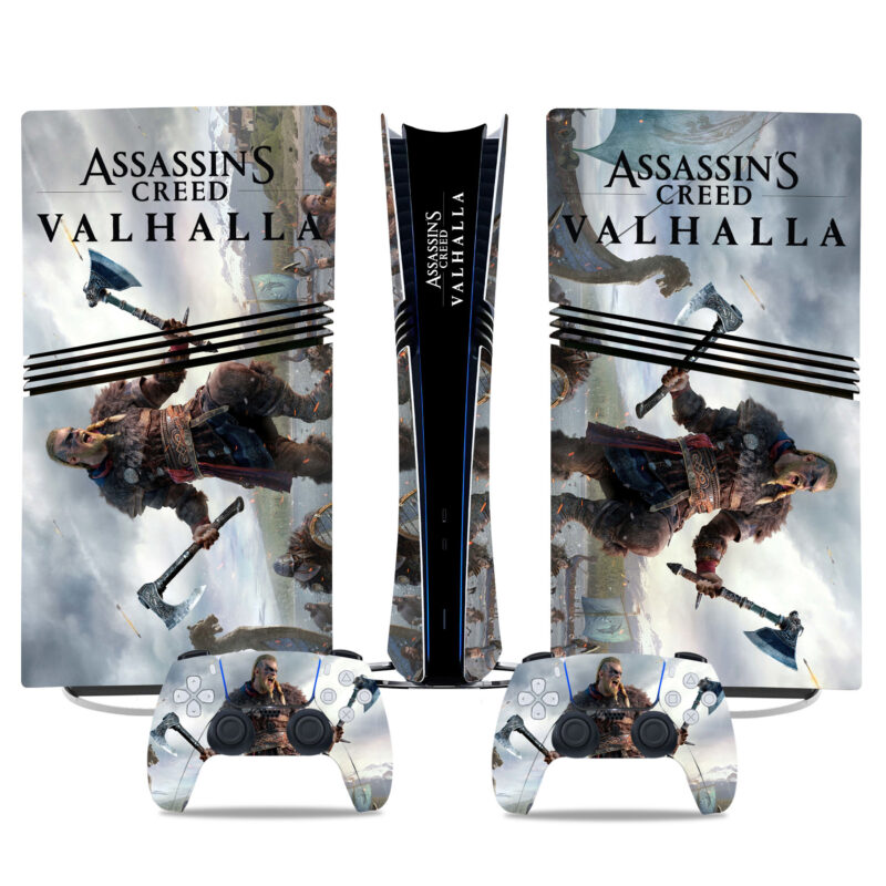 Assassin's Creed Valhalla PS5 Pro Skin Sticker - Epic Viking Console Wrap With Controller Decals