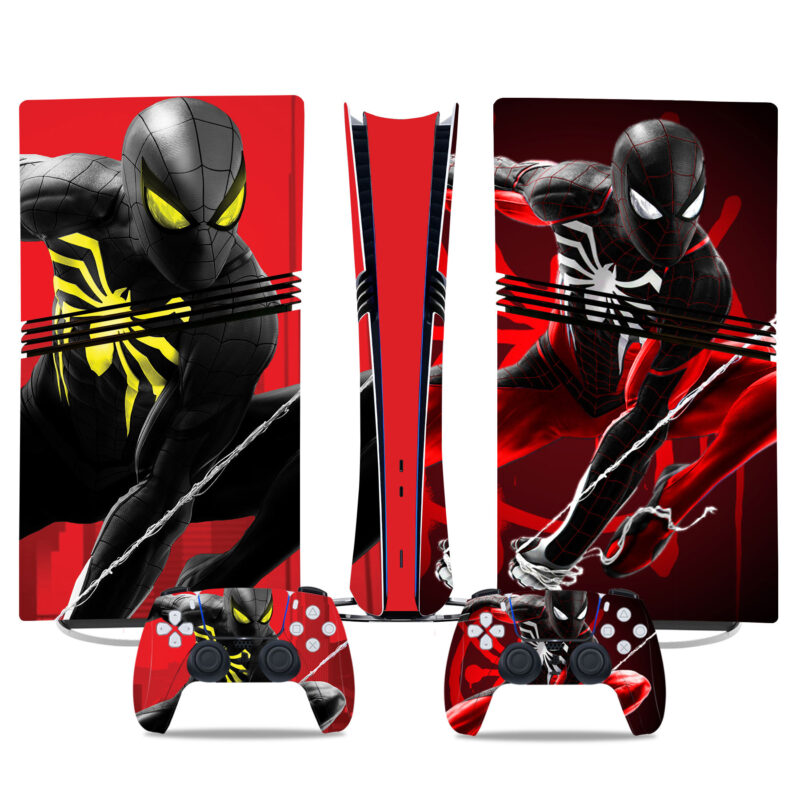 Black Suit Spider-Man PS5 Pro Skin Sticker – Sleek Custom Console & Controller Design - Image 3