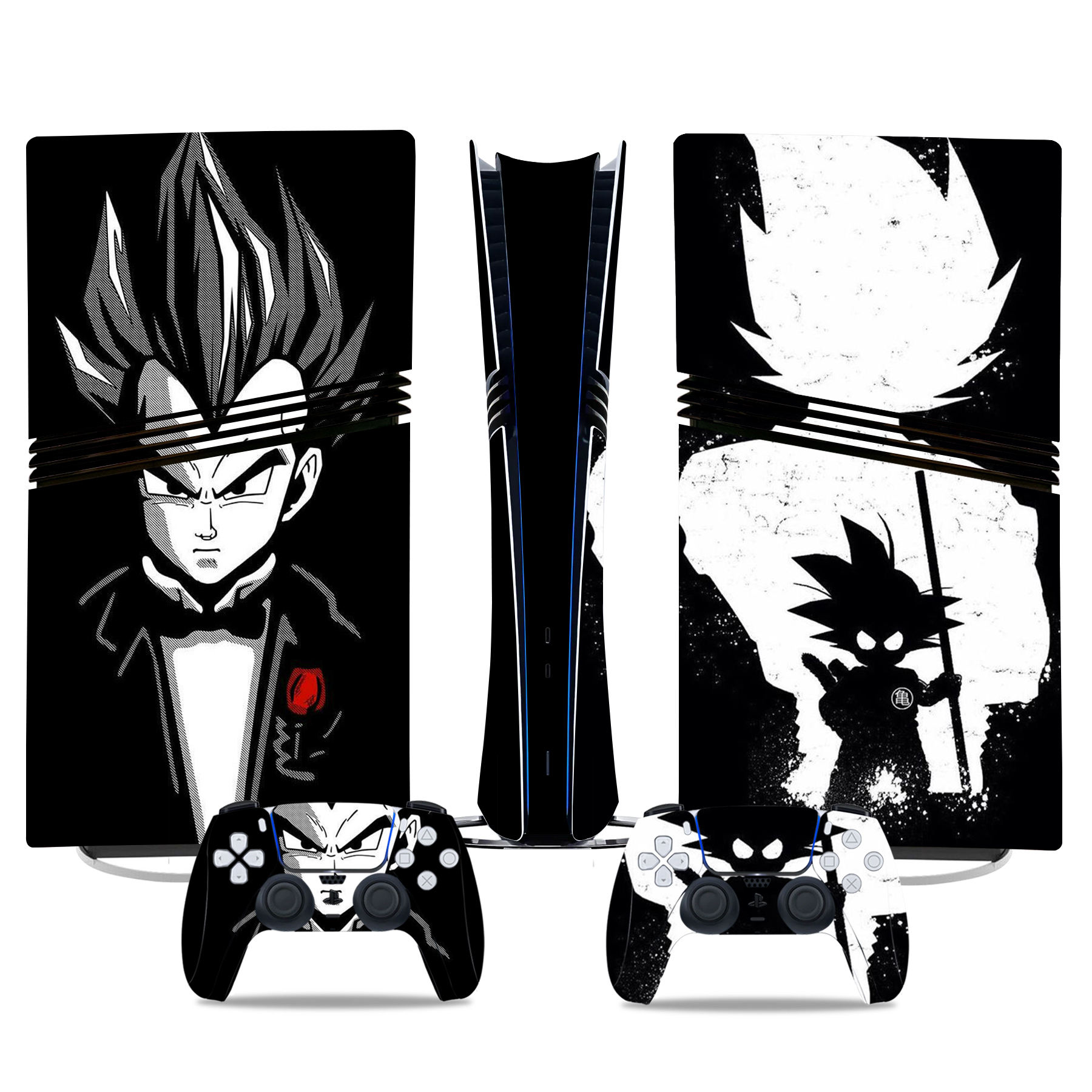 Dragon Ball Goku And Vegeta PS5 Pro Skin Sticker – Epic Custom Console & Controller Design - Image 2