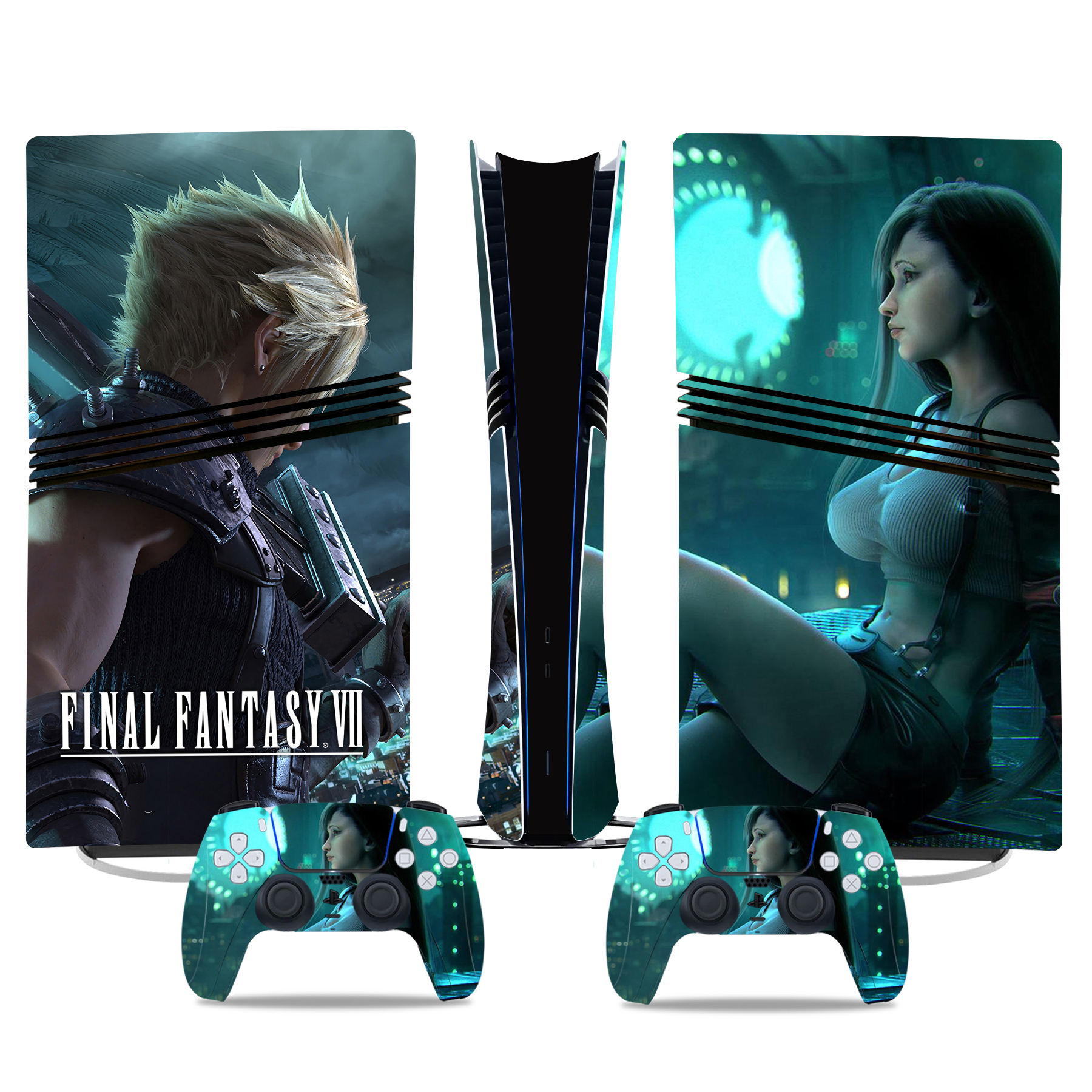 Final Fantasy VII PS5 Pro Skin Sticker – Iconic Cloud & Tifa Design For Console & Controller - Image 3