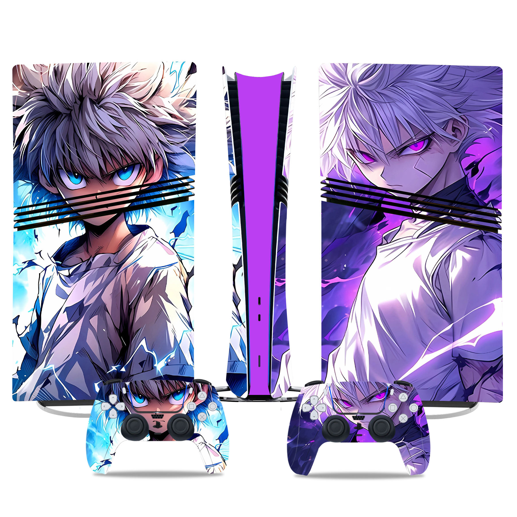 Killua Zoldyck PS5 Pro Skin Sticker – Dynamic Anime Console & Controller Wrap - Image 3