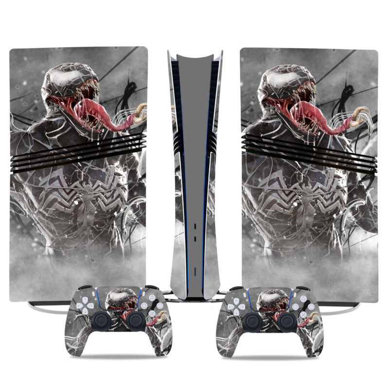 Venom PS5 Pro Skin Sticker – Intense Symbiote Design For Console And Controller