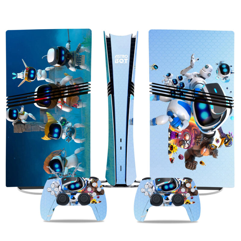 Astro Bot PS5 Pro Skin Sticker – Adorable Robot Adventure Console And Controller Design