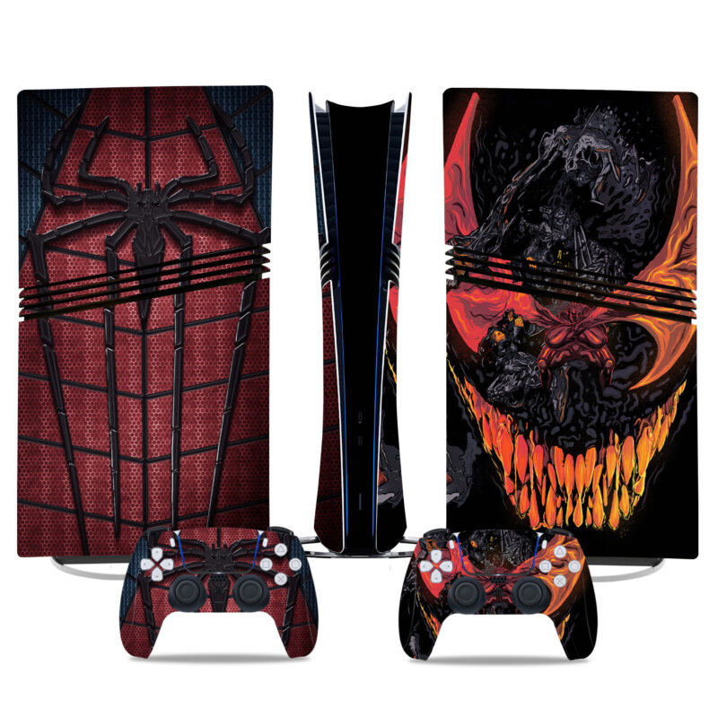 Spider-Man vs Venom PS5 Pro Skin Sticker – Iconic Design For Console And Controller