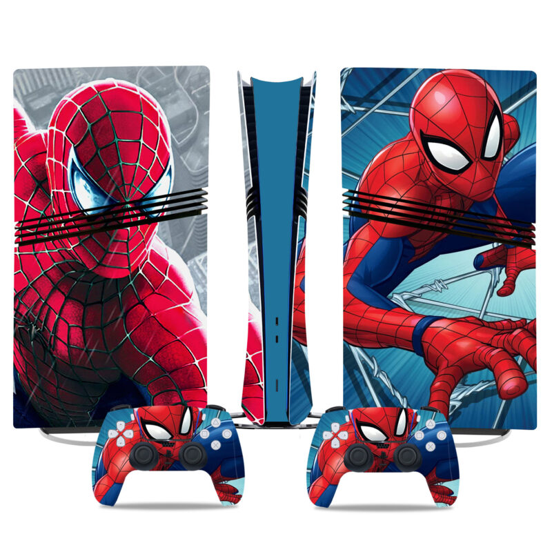 Classic Spider-Man PS5 Pro Skin Sticker – Web-Slinging Style For Console And Controller