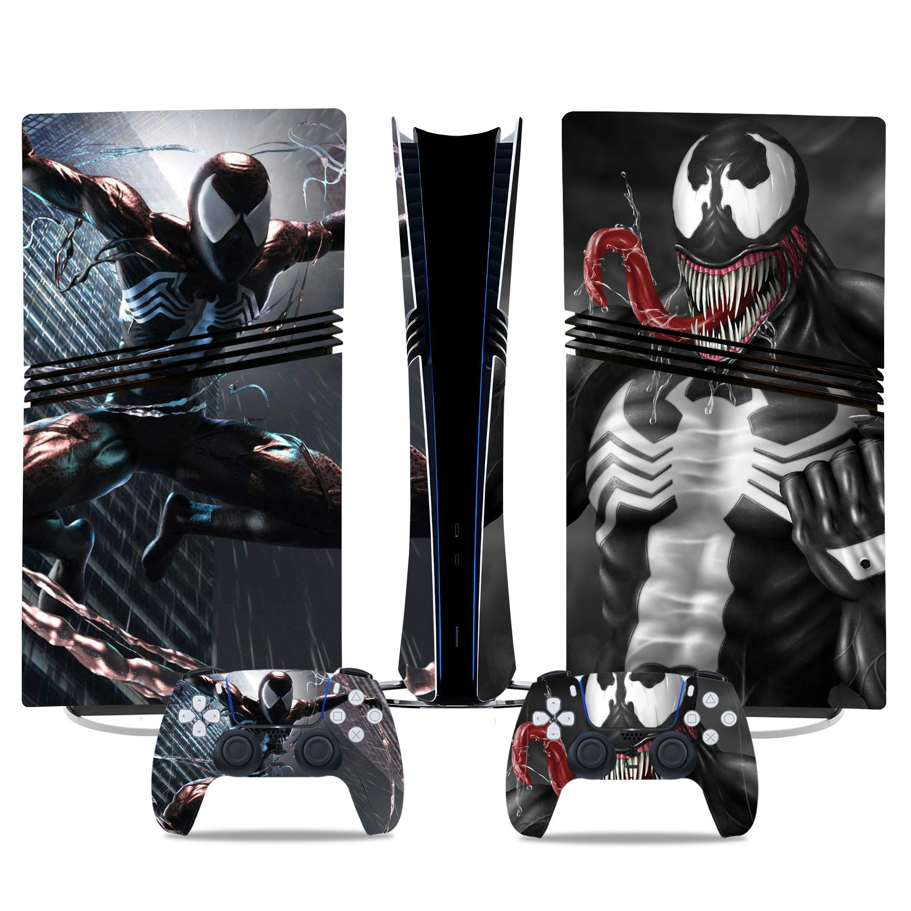 Black Suit Venom PS5 Pro Skin Sticker – Epic Console And Controller Wrap Design - Image 3