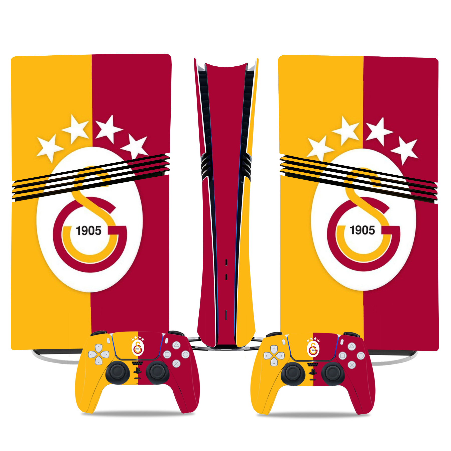 Galatasaray PS5 Pro Skin Sticker – Bold Team Colors Console & Controller Wrap - Image 3
