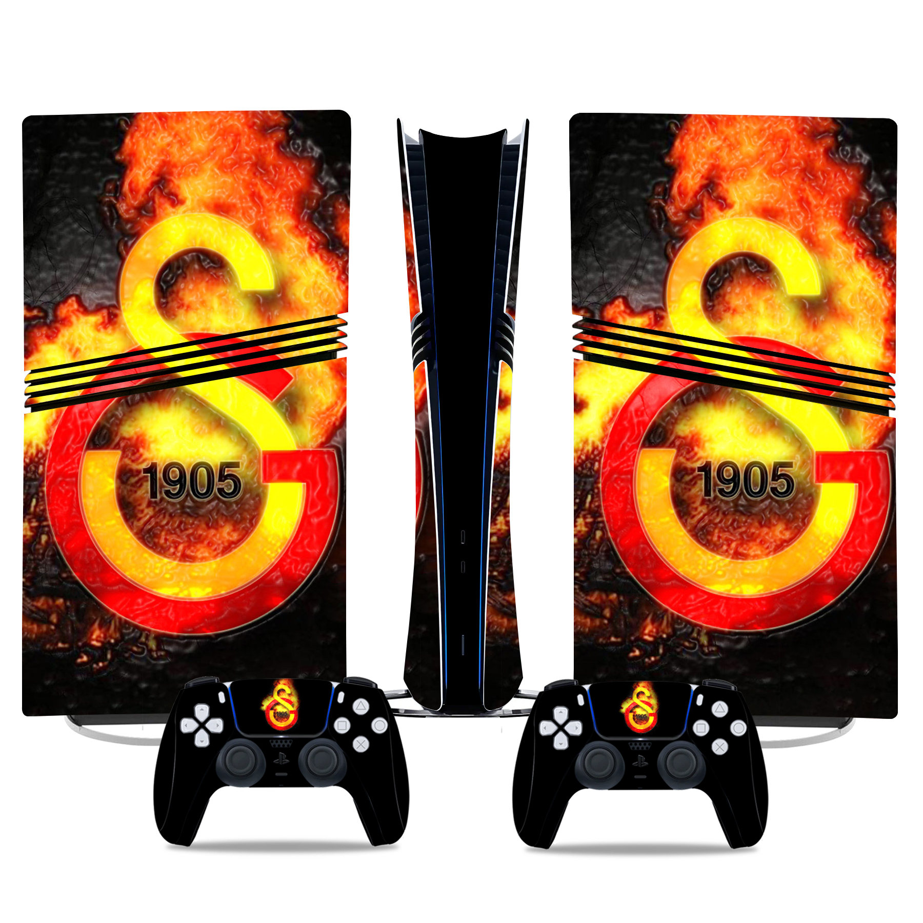 Galatasaray 1905 Flames PS5 Pro Skin Sticker – Iconic Console Wrap & Controller - Image 3