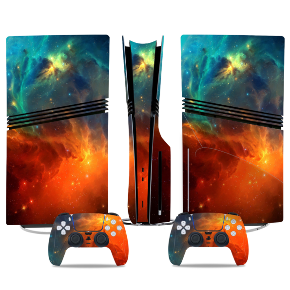 Galaxy Nebula PS5 Pro Skin Sticker Decal – Cosmic Space Theme for Console and Controller Cover