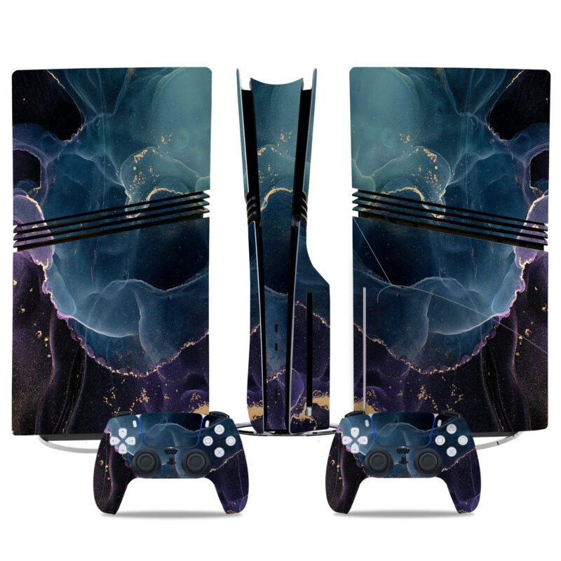 Elegant Cosmic Marble PS5 Pro Skin Sticker – Premium Console & Controller Wrap Design