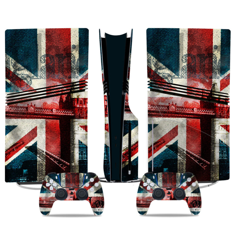 Union Jack PS5 Pro Skin Sticker – Stylish UK Flag Console & Controller Wrap