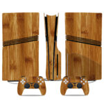 Elegant Wood Grain PS5 Pro Skin Sticker – Premium Console & Controller Wrap