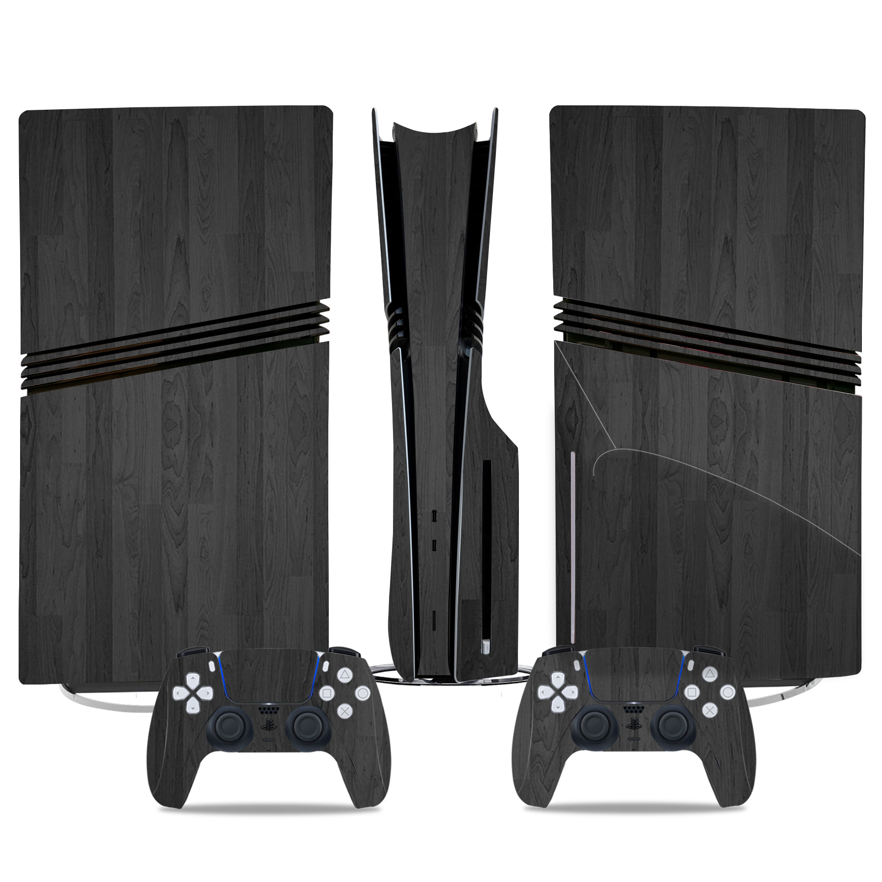 Elegant Dark Wood PS5 Pro Skin Sticker – Premium Console & Controller Wrap