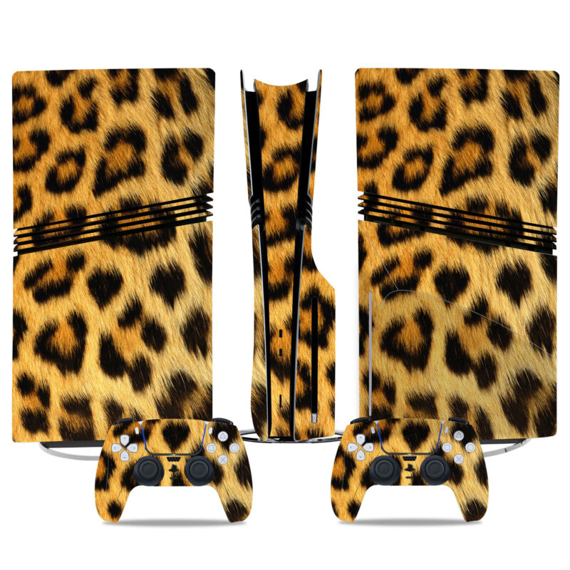 Leopard Print PS5 Pro Skin Sticker– Stylish Console & Controller Wrap