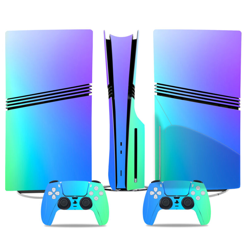 Gradient Blue & Purple PS5 Pro Skin Sticker – Sleek Console & Controller Wrap