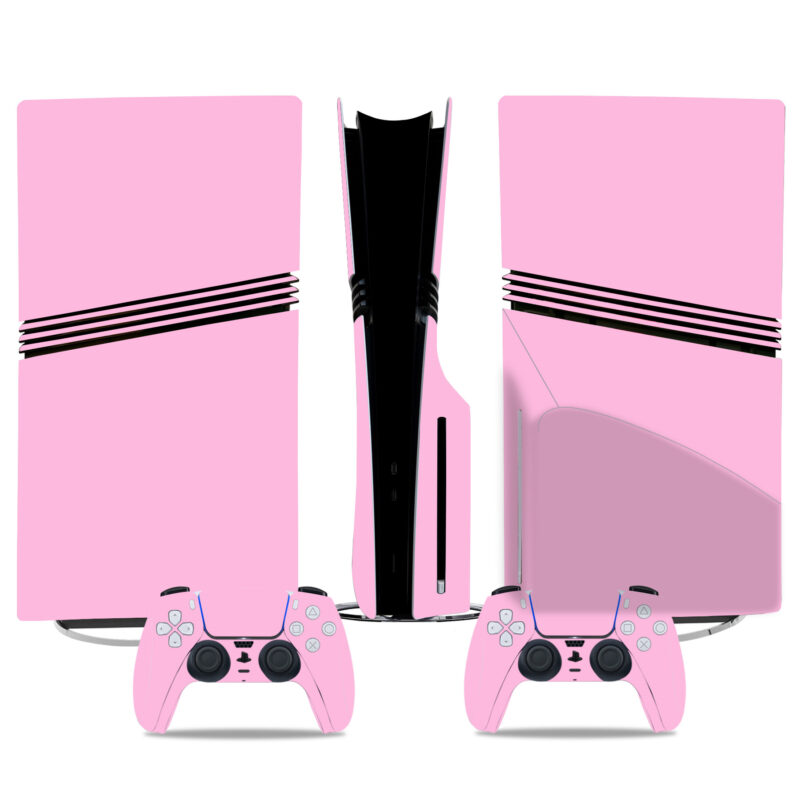 Elegant Pink PS5 Pro Skin Sticker – Sleek Design For Console & Controllers