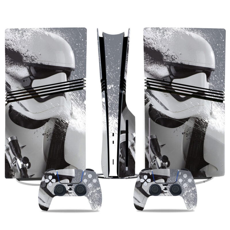 Stormtrooper Elite PS5 Pro Skin Sticker – Sleek Galactic Console & Controller Wrap