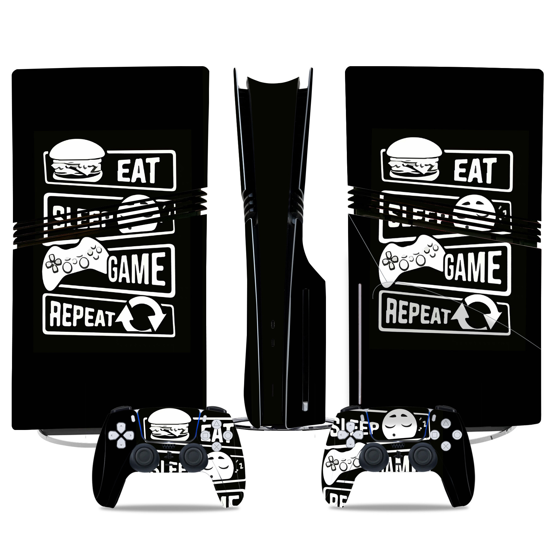 Eat Sleep Game Repeat PS5 Pro Skin Sticker – Ultimate Gamer Console Wrap