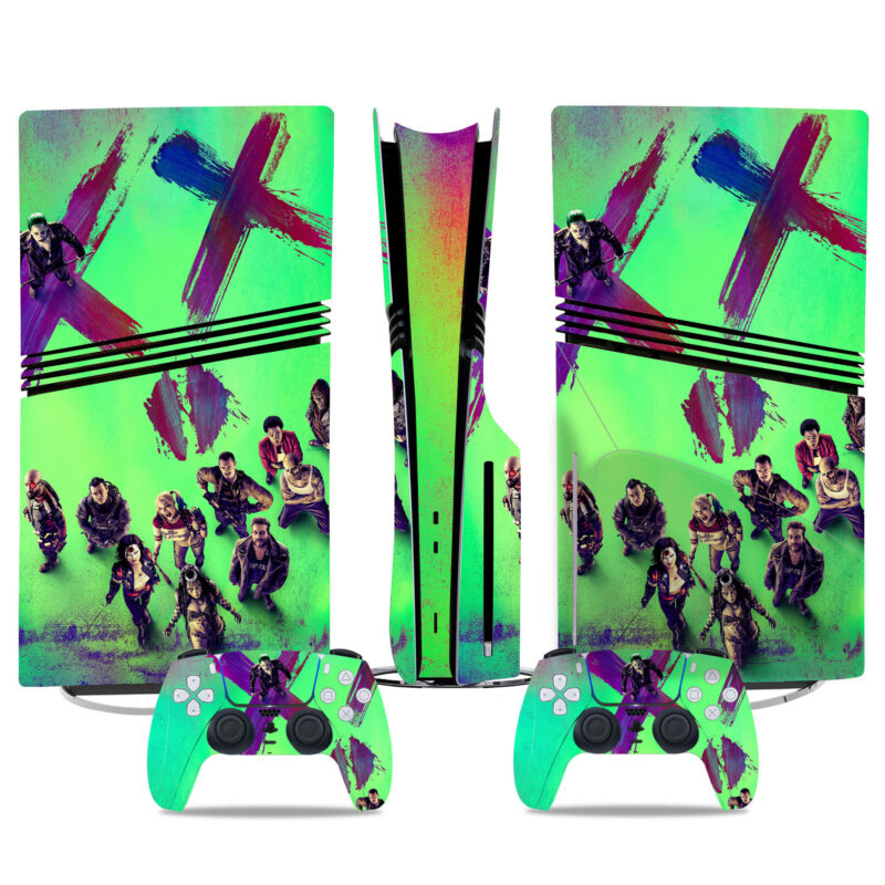 Vibrant Suicide Squad PS5 Pro Skin Sticker – Premium Console & Controller Decals