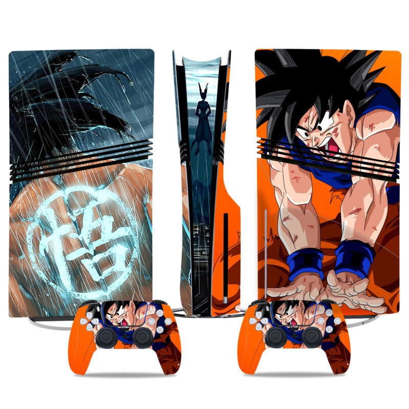 Dragon Ball-Themed PS5 Pro Skin Sticker – Epic Goku Design With DualShock Controller Wraps For Gamers And Anime Fans